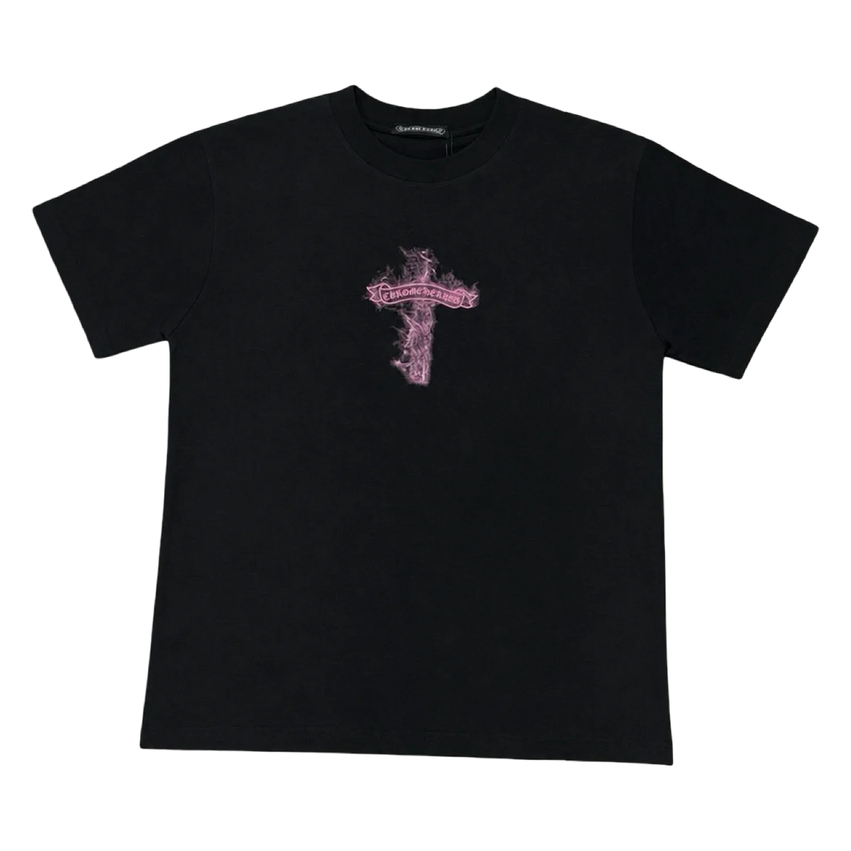 Pink Rhinestone Cross Tee — Black