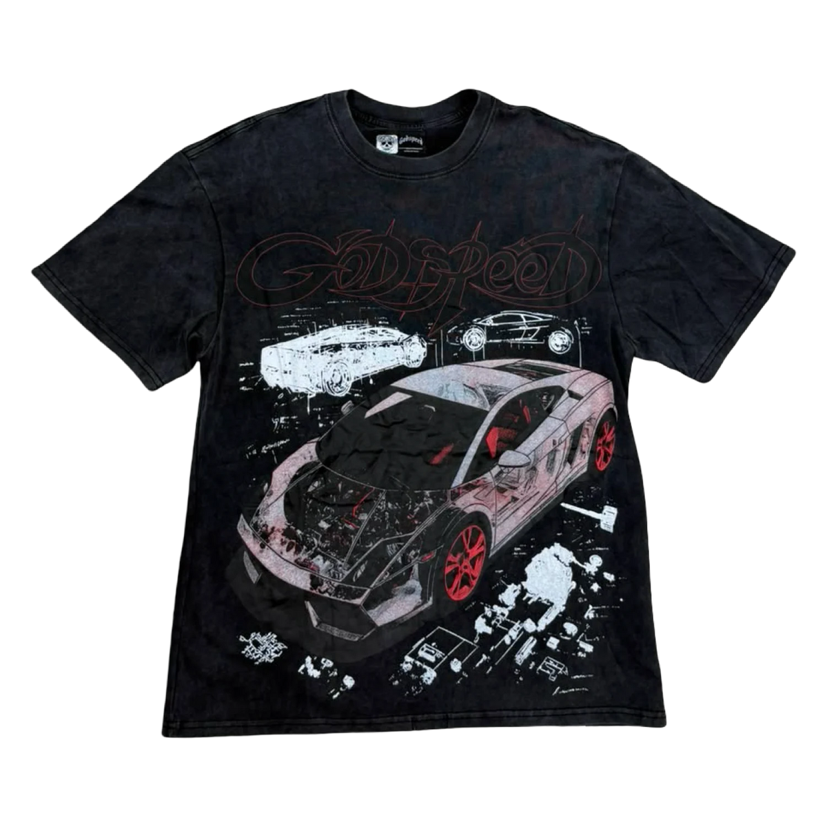Duaa Sports Car Tee — Black