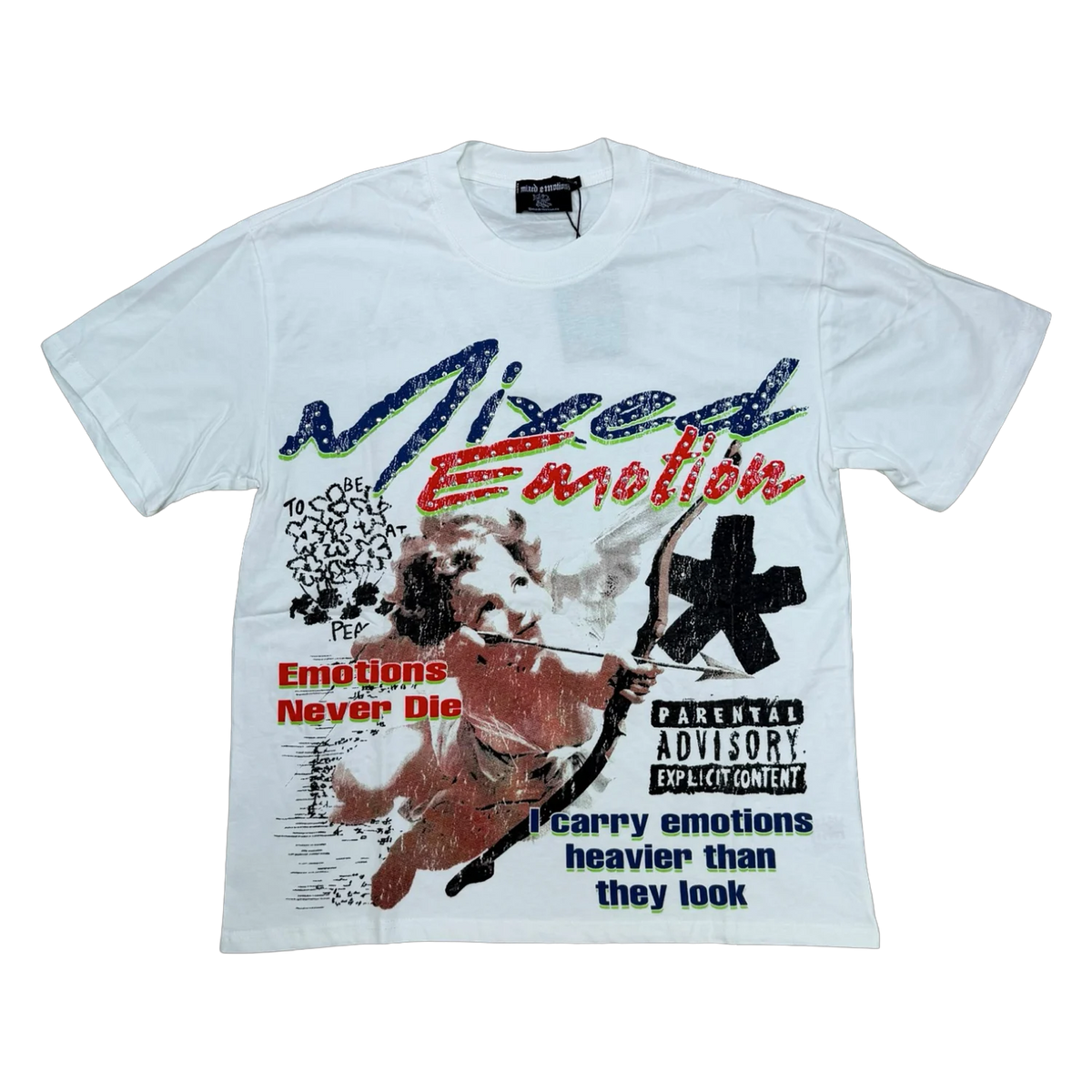 Mixed Emotion Skeleton Tee — White