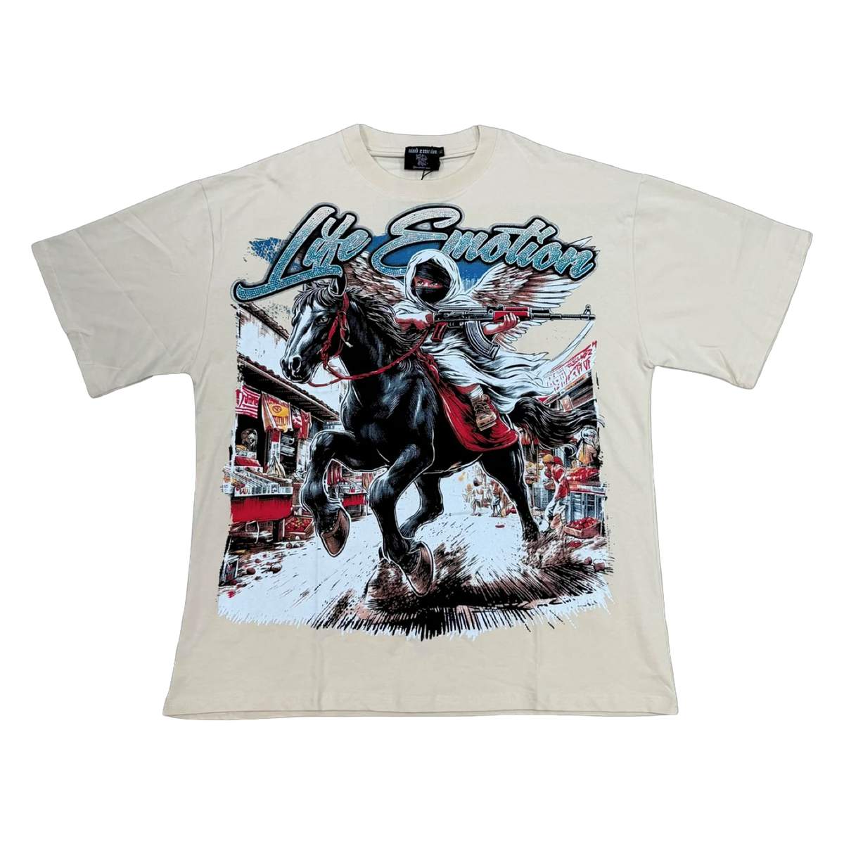 Life Emotion Horse Rider Tee — Cream