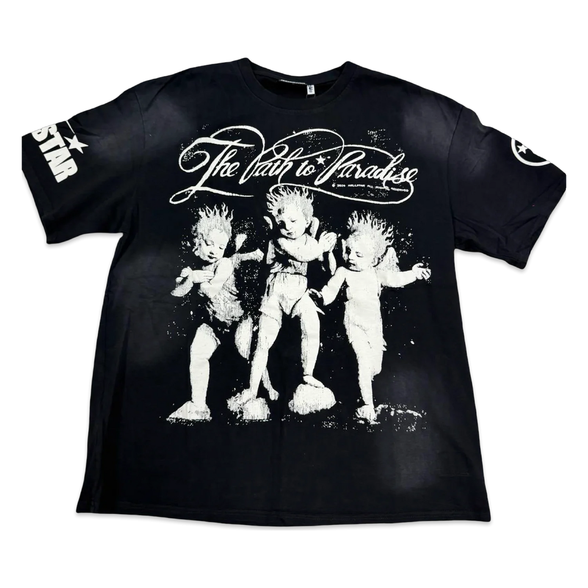 Path To Paradise Cherub Trio Tee — Black