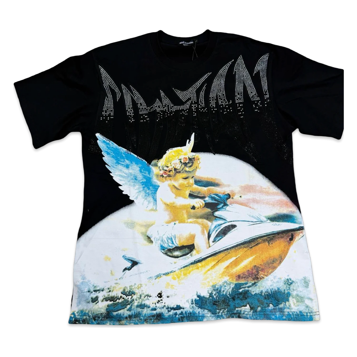 Mixed Emotion Cherub Surf Tee — Black