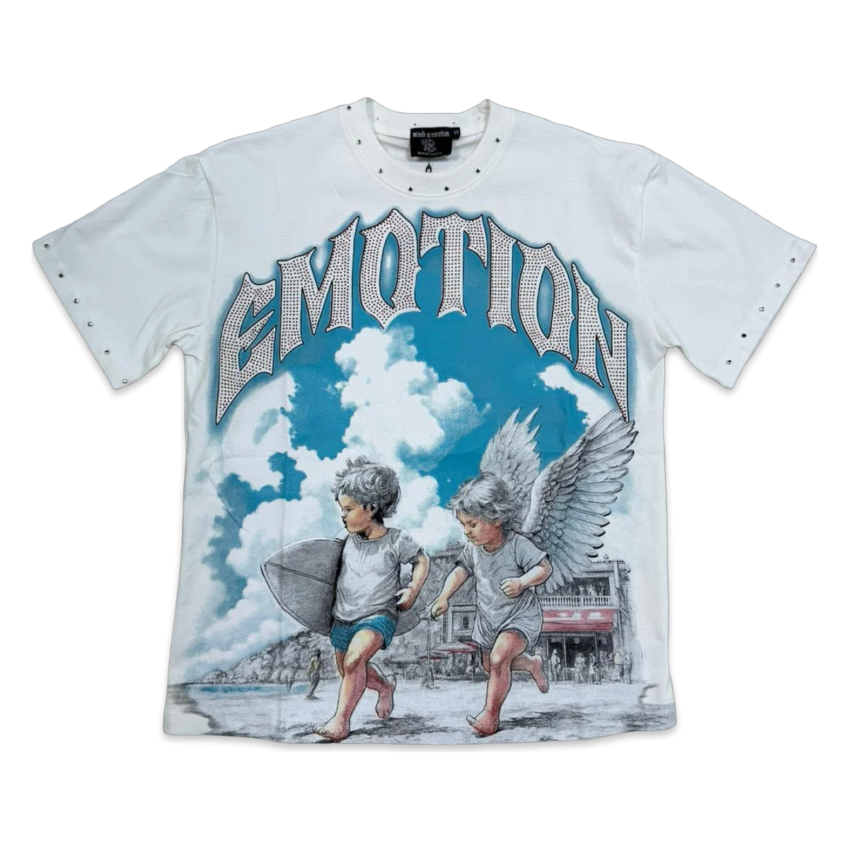 Mixed Emotion Cherub Duel Tee — White