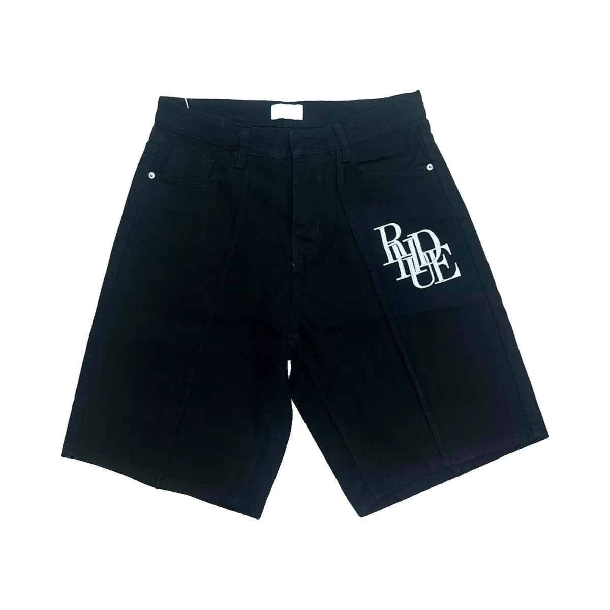 Rhude Logo Denim Shorts — Black