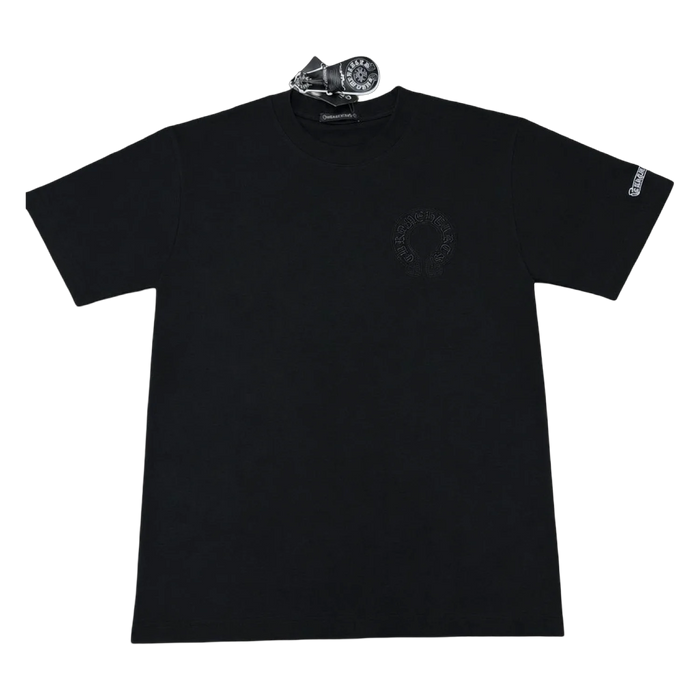 Rhinestone Emblem Tee — Black