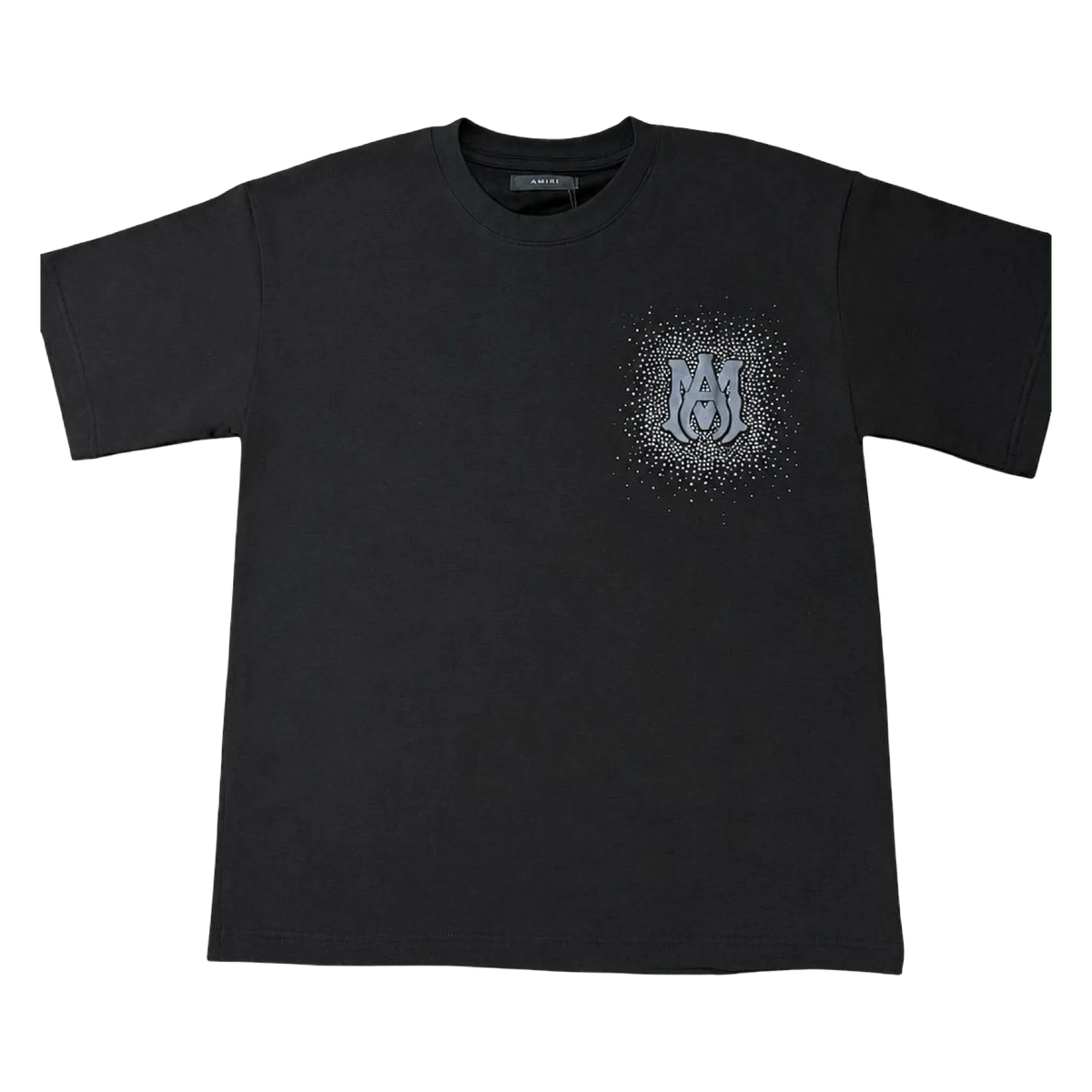 Rhinestone Monogram Tee — Black