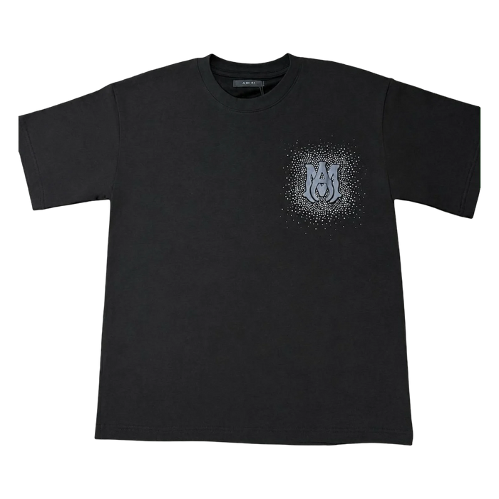 Rhinestone Monogram Tee — Black