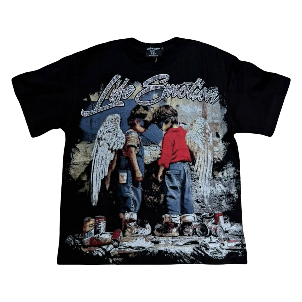 Life Emotion Angel Kids Tee — Black