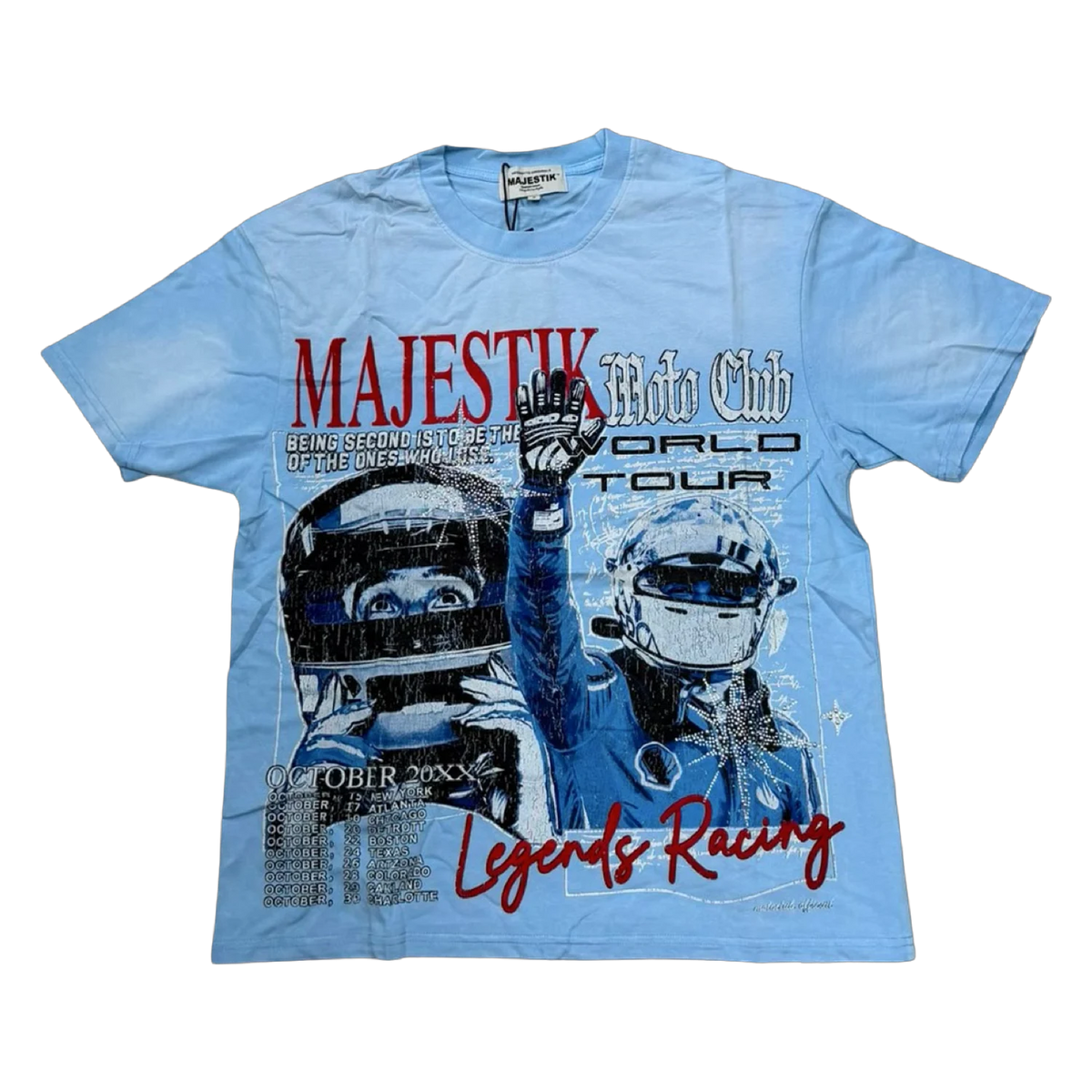 Majestik Legends Racing Tee — Light Blue
