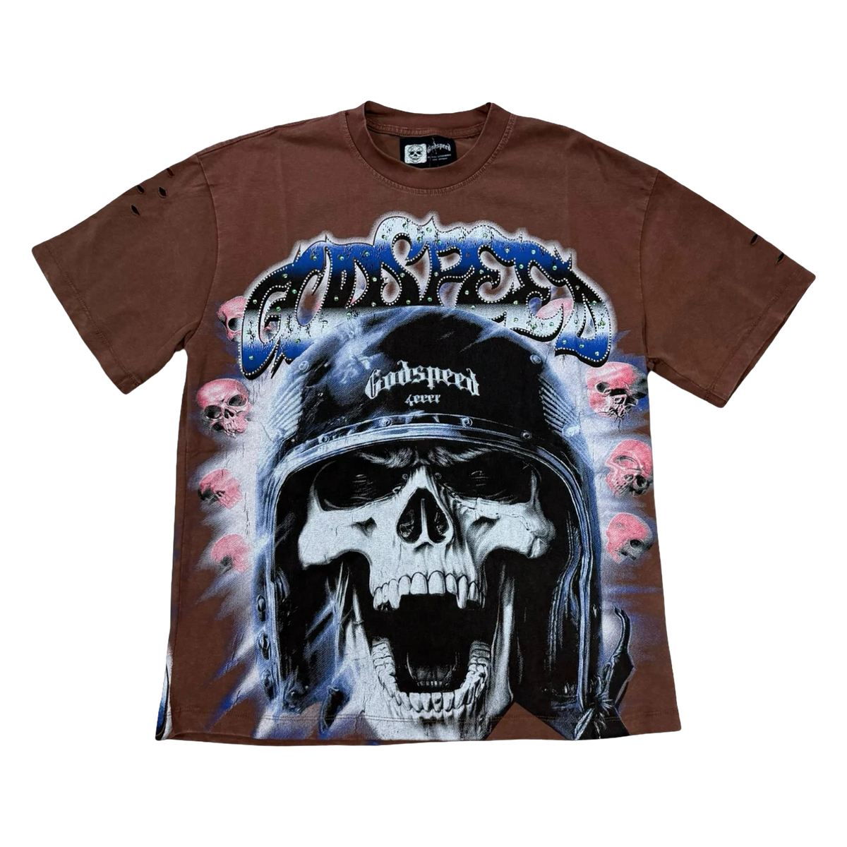 Godspeed Helmet Skull Tee — Brown