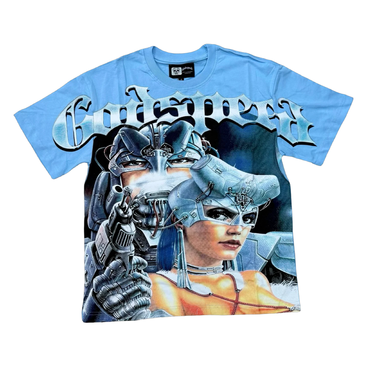 Godspeed Armored Warrior Tee — Light Blue