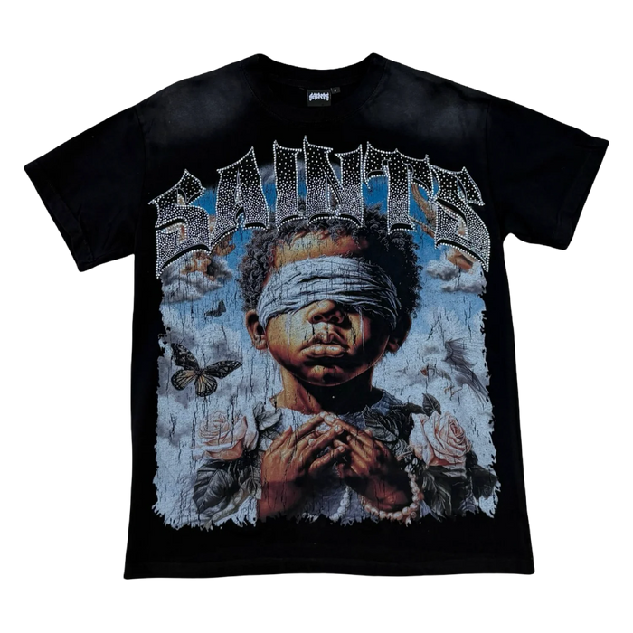 Saints Blindfolded Child Tee — Black
