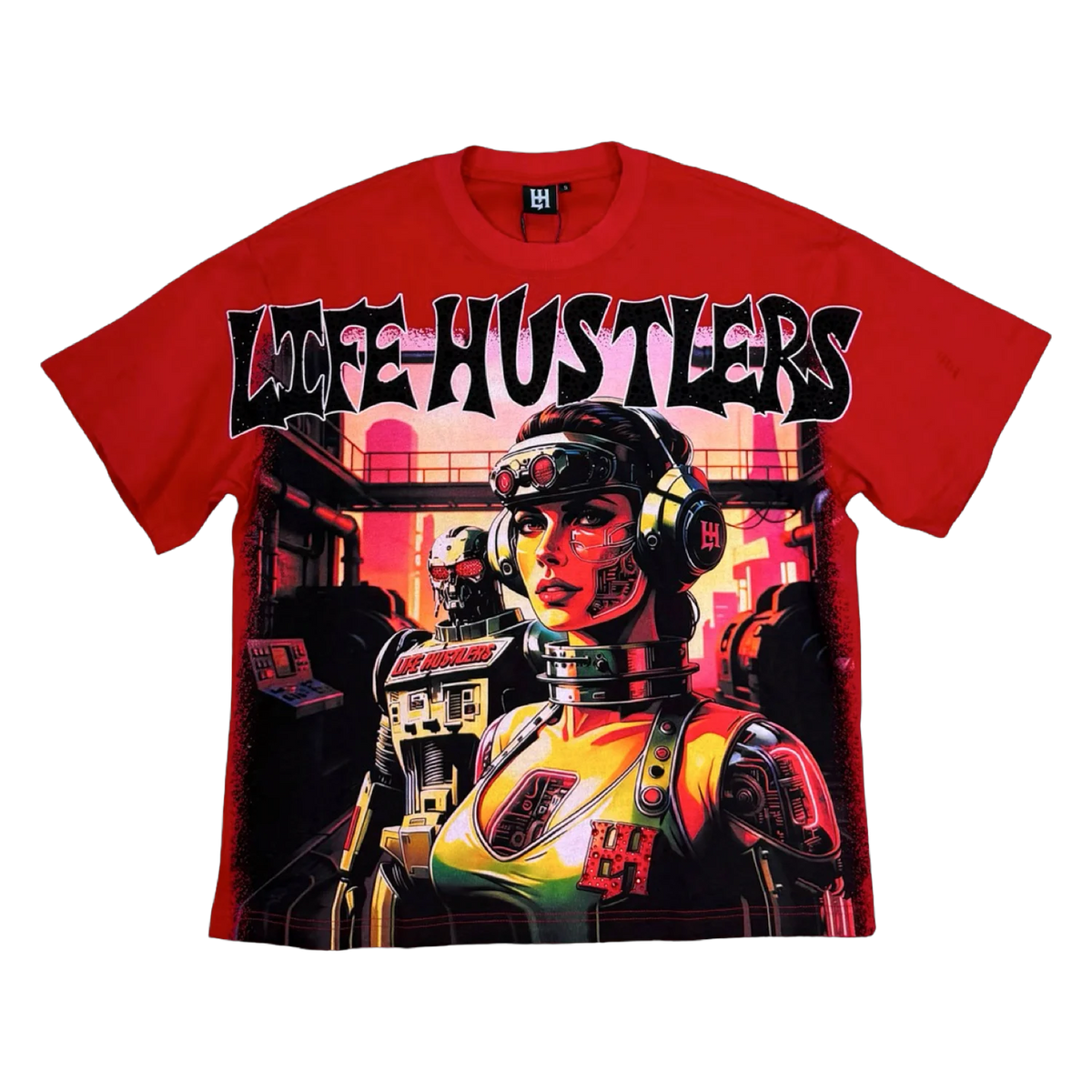 Life Hustlers Neon Racer Tee — Red