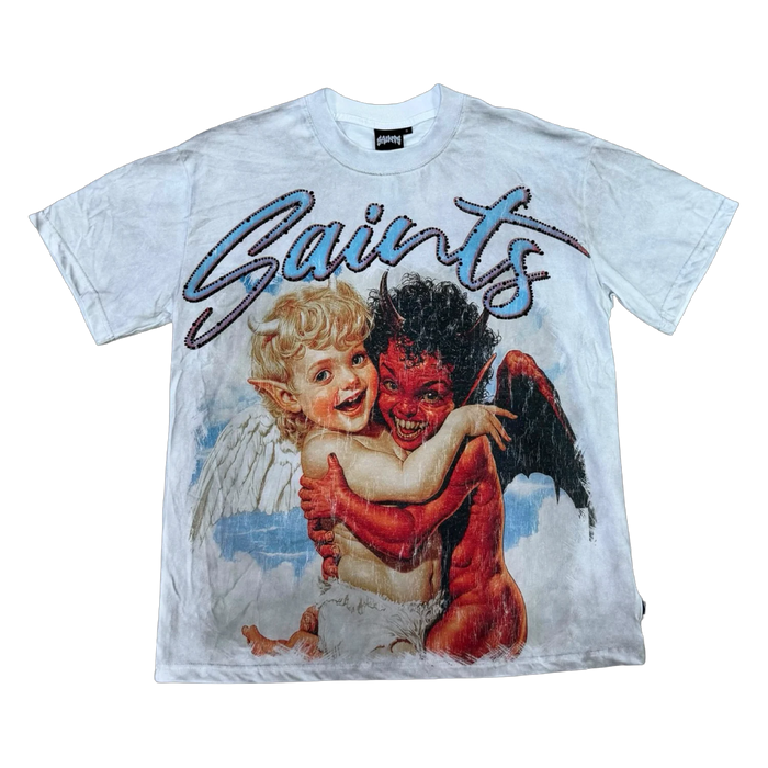 Saints Script Logo Tee — White