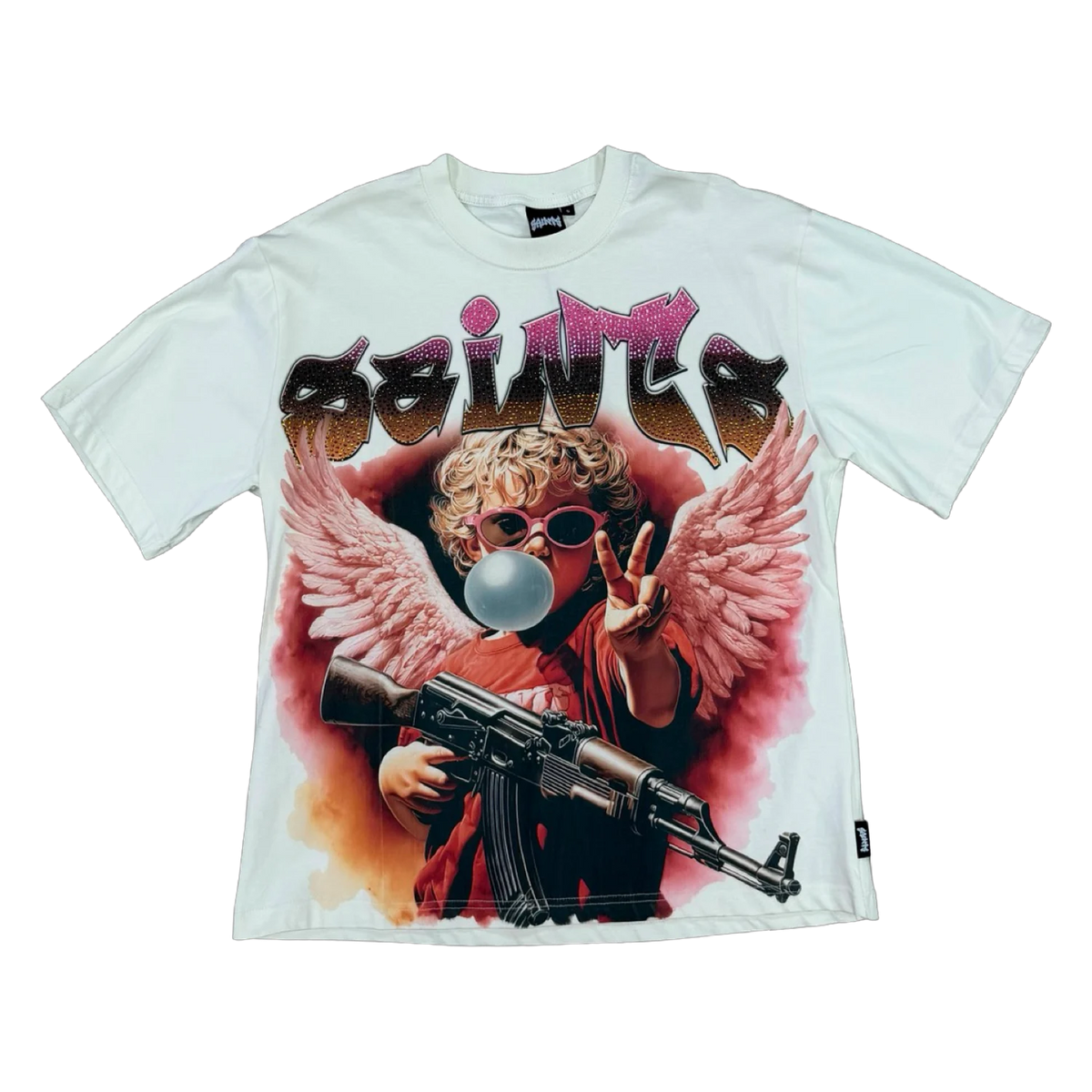 Saints Angel Gunner Tee — White