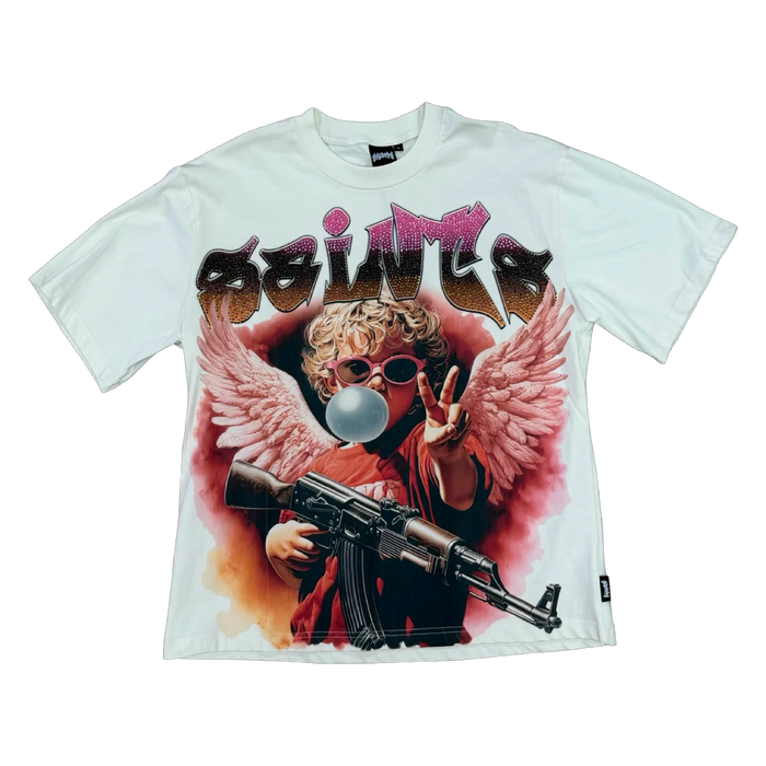 Saints Angel Gunner Tee — White