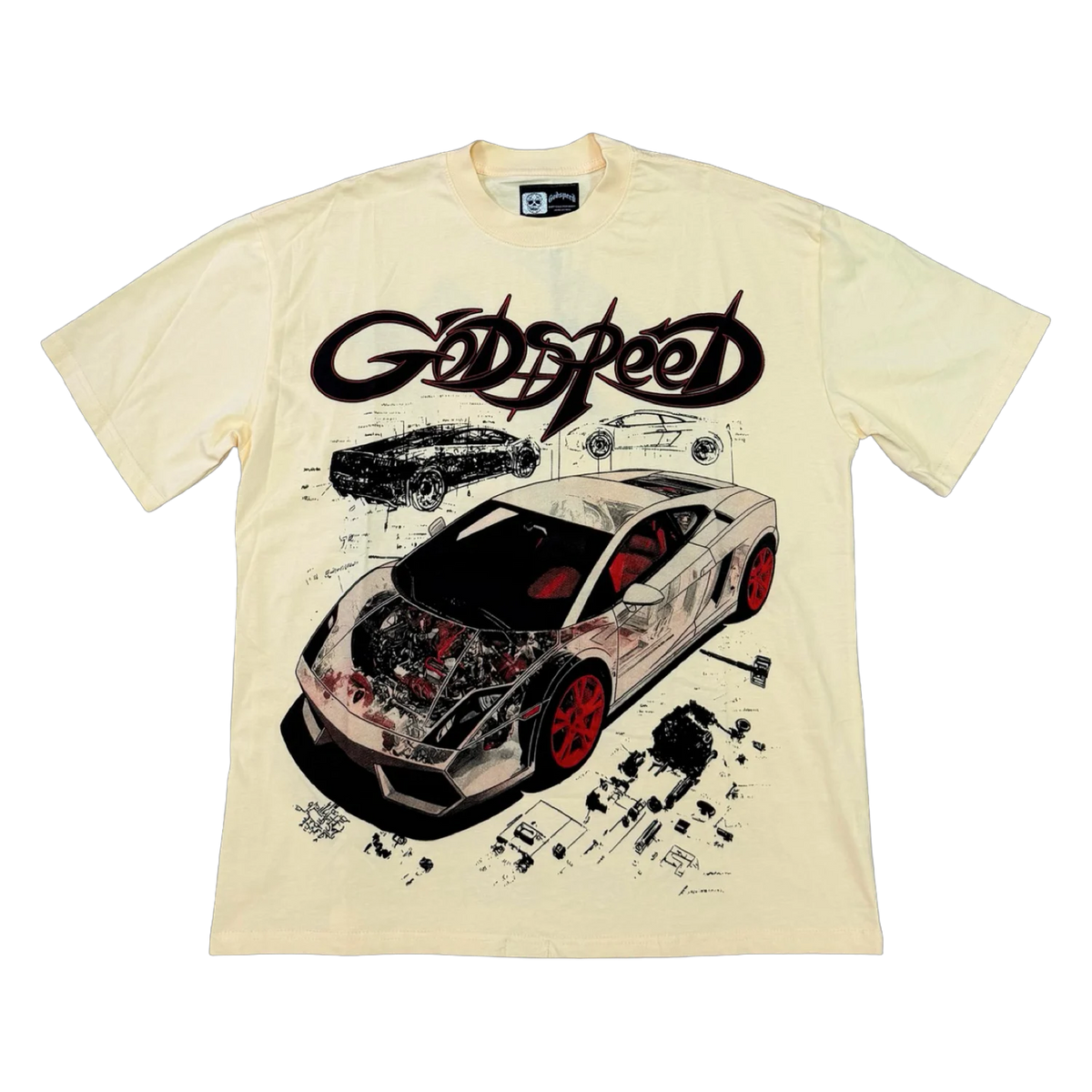 Godspeed 3D Car Tee — Cream