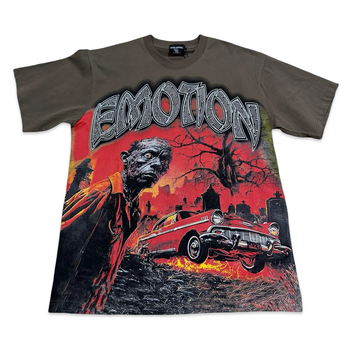 Mixed Emotion Zombie Car Tee — Black