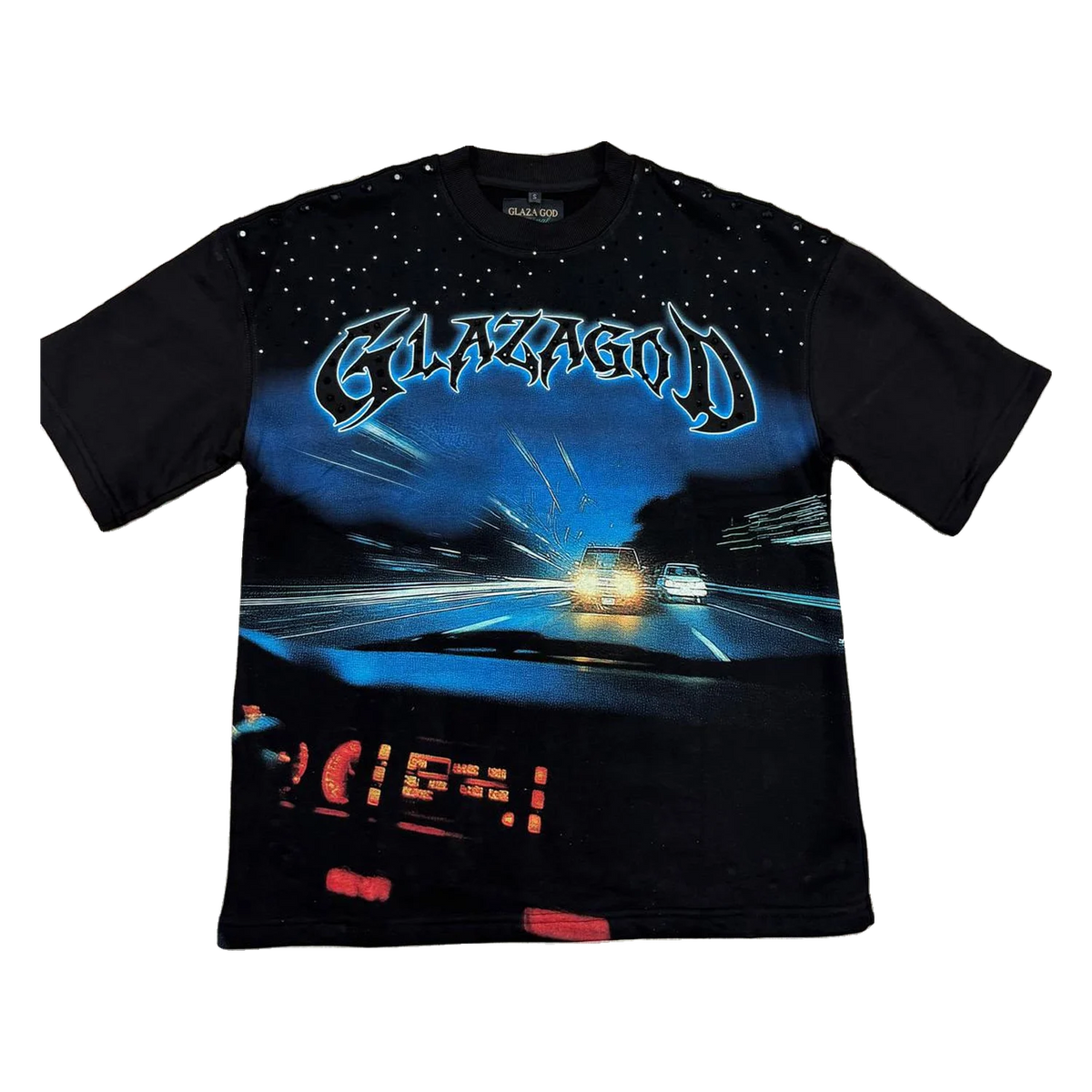 GlazagoD Highway Lights Tee — Black