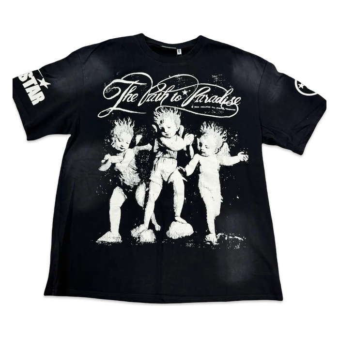Path To Paradise Cherub Trio Tee — Black