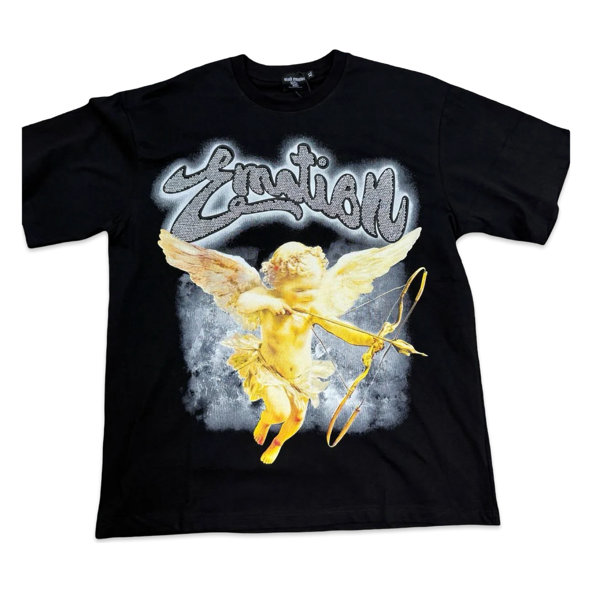 Mixed Emotion Gold Archer Cherub Tee — Grey