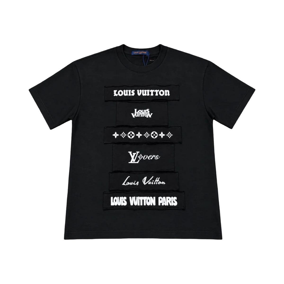 Louis Vuitton Stacked Logo Patch Tee — Black